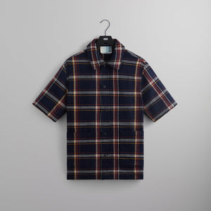 Kith Shadow Plaid Boxy Collared Overshirt - Nocturnal